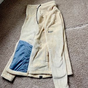 Roxy Tundra Technical Fleece Without Hood Size Small Cream Color